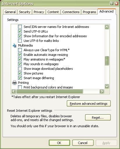 Cleartype setting in IE7 Cleartype setting in IE7