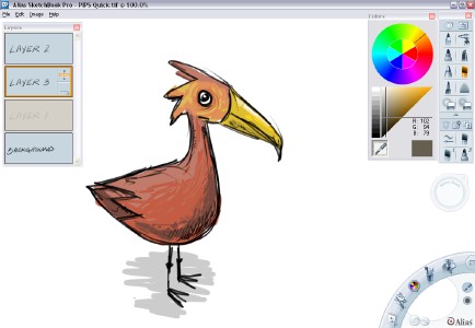 Sketchbook Pro UI (click to enlarge)