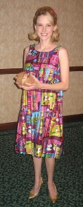 Humuhumu wearing the vintage Tiki Room Dress